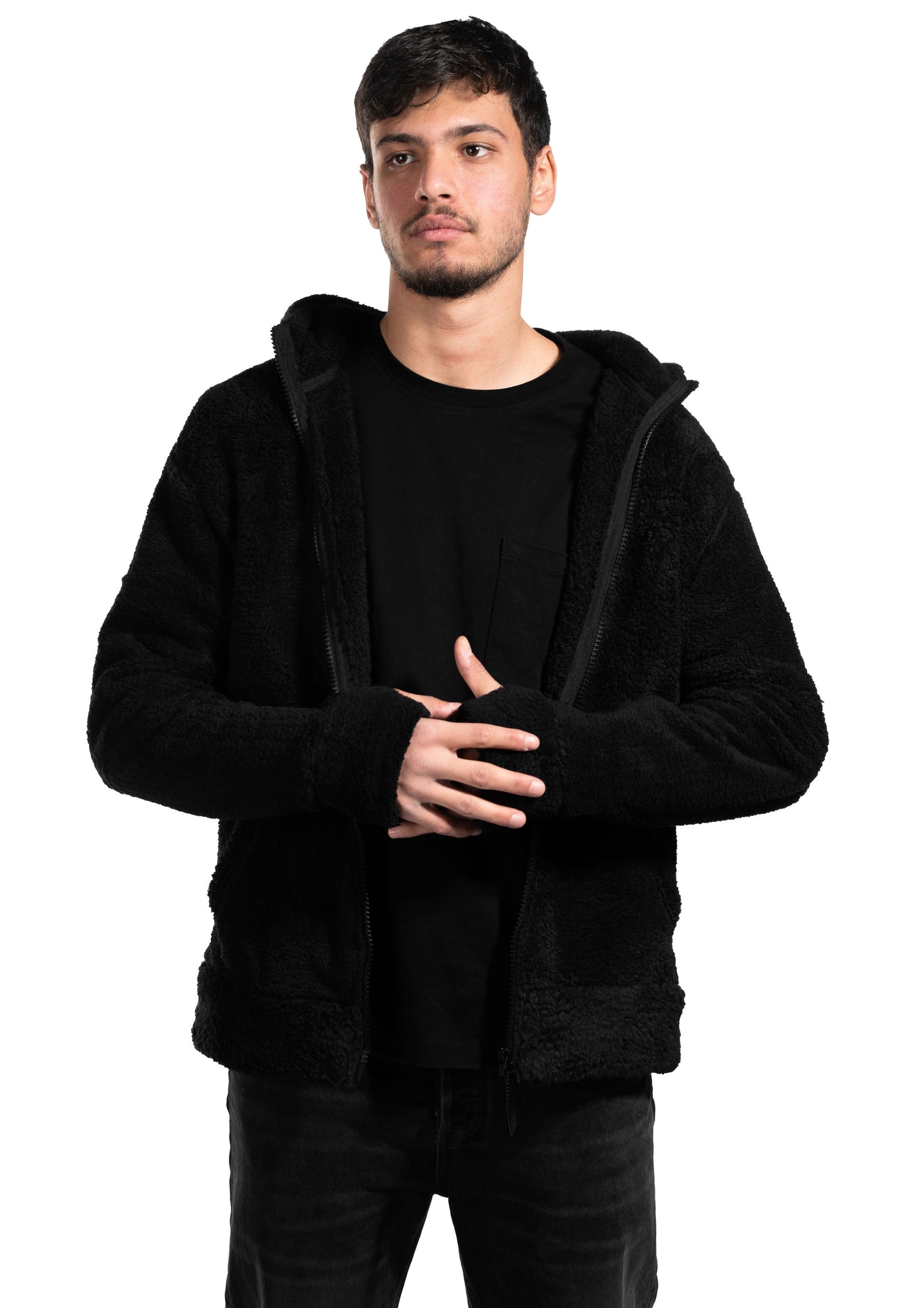 Black Fur Sweatshirt