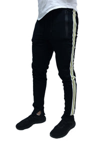 Side Stripe Black cotton Jogger