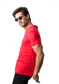 V neck t-shirt Red