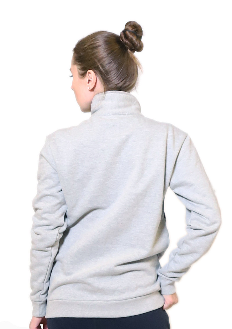 Zipper Neck Sweatshirt Grey for Her